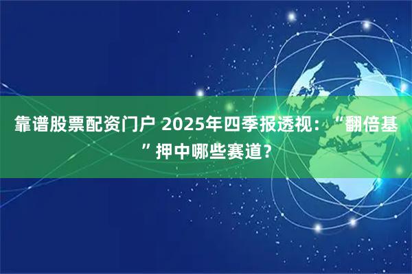 靠谱股票配资门户 2025年四季报透视：“翻倍基”押中哪些赛道？